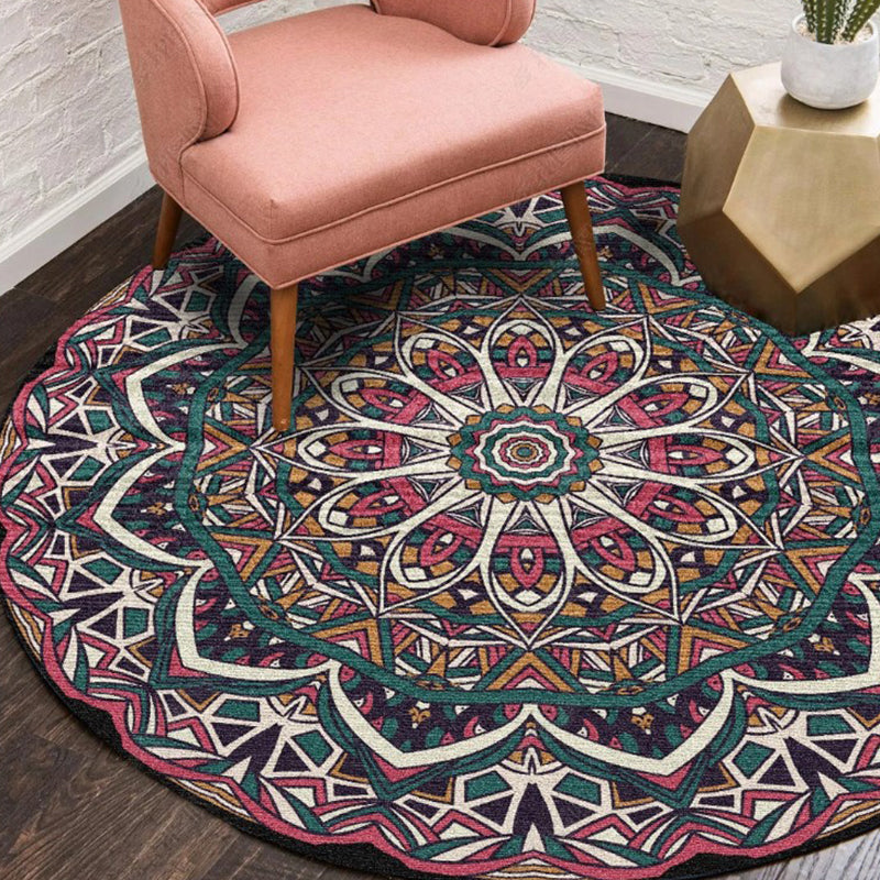 Synthétique à fleurs multicolores et ethnique Synthétique Persian Carpet Anti-Slip Backing Pet Friendly Machine Washable Ratable pour Great Room