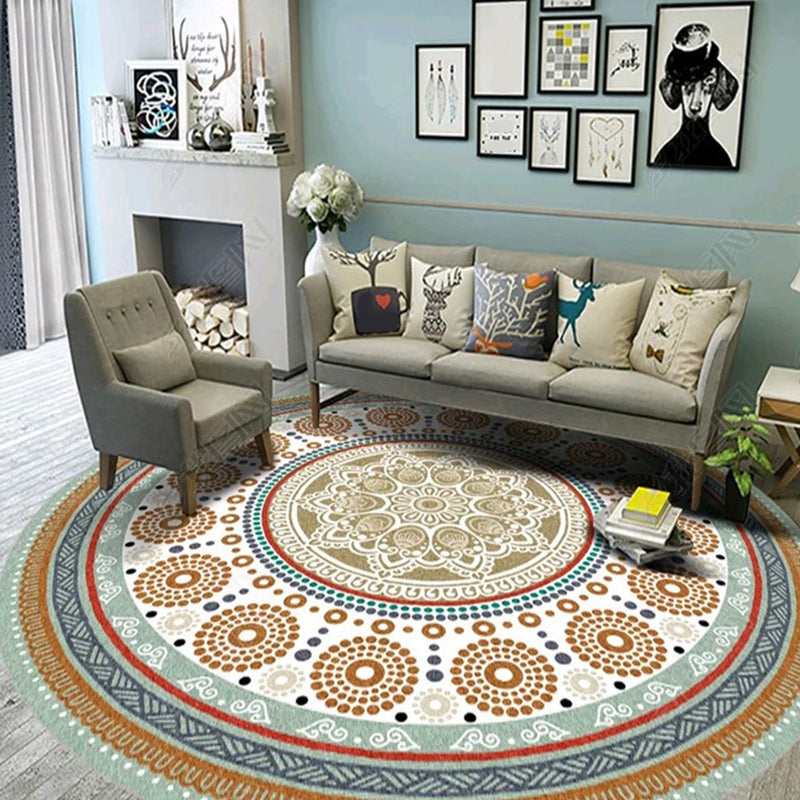 Synthétique à fleurs multicolores et ethnique Synthétique Persian Carpet Anti-Slip Backing Pet Friendly Machine Washable Ratable pour Great Room