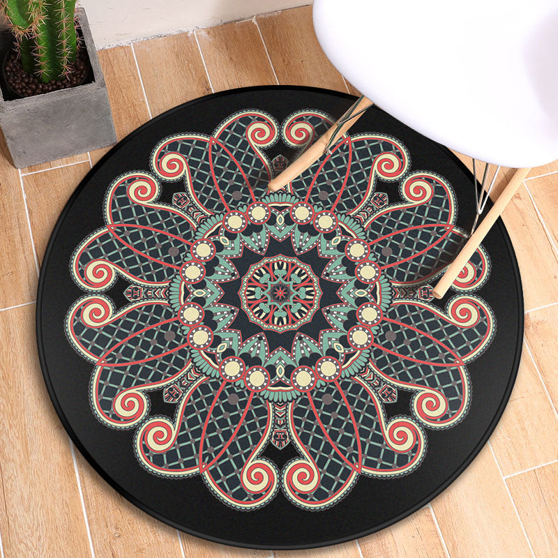 Tribal Mandala Indoor Tapis multi-couleurs marocain Tapis synthétique Synthétique Anti-Slip Resistant Anim Friendly Tapity pour chambre