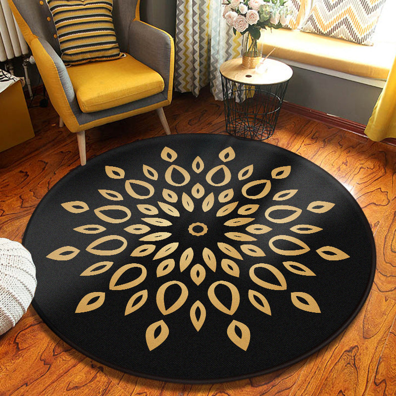 Alfombra decorativa de caleidoscopio múltiple color alfombra turca poliéster manchas para manchas resistentes no deslizantes alfombra de respaldo sin deslizamiento para sala de estar