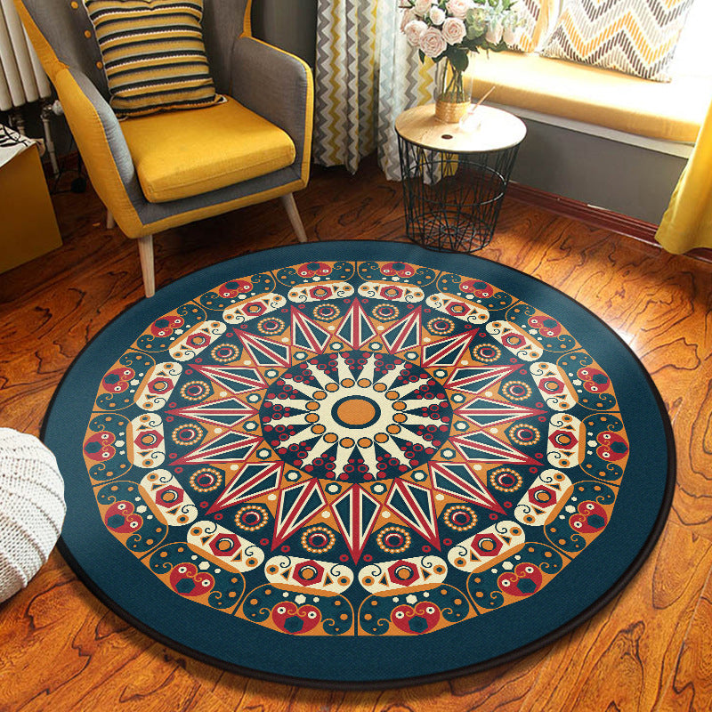 Alfombra decorativa de caleidoscopio múltiple color alfombra turca poliéster manchas para manchas resistentes no deslizantes alfombra de respaldo sin deslizamiento para sala de estar