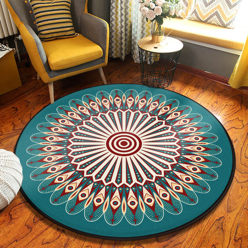 Alfombra decorativa de caleidoscopio múltiple color alfombra turca poliéster manchas para manchas resistentes no deslizantes alfombra de respaldo sin deslizamiento para sala de estar