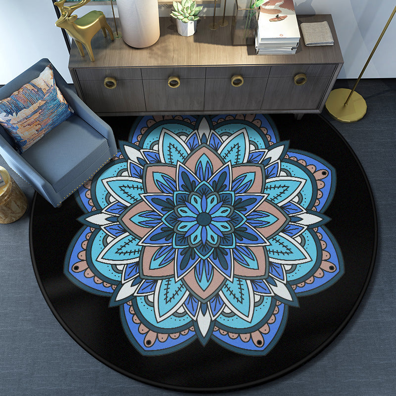 Türkischer Mandala Teppich Multikolored Synthetic Teppich Waschbarhetierfreundlicher Anti-Rutsch-Rückschlag Teppich für tolles Zimmer