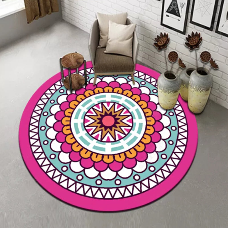 Chic Multi Color Persian Rug Polyester Flower Carpet Alfombra lavable Rug para mascotas para mascotas para el hogar para el hogar