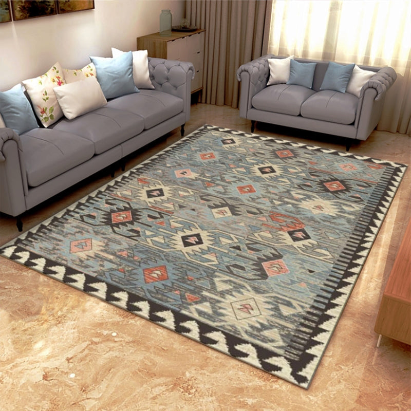 Retro Multicolor Rug Moroccan Synthetics Floral Estampada alfombra estampada Anti-Slip lavable para mascotas para sala familiar