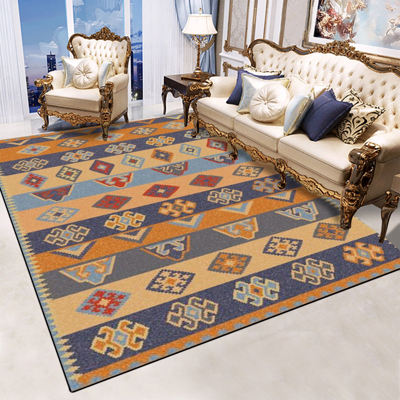 Retro Multicolor Rug Moroccan Synthetics Floral Estampada alfombra estampada Anti-Slip lavable para mascotas para sala familiar