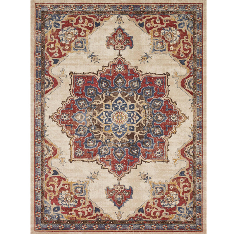 Retro Multicolor Rug Moroccan Synthetics Floral Estampada alfombra estampada Anti-Slip lavable para mascotas para sala familiar