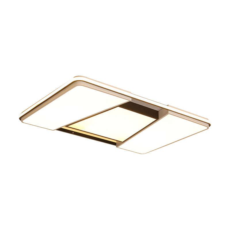 Modern Rectangulaire Ceiling Light Acrylique 1 Light Living Room Flush Mount Lamp in Warm / White Light