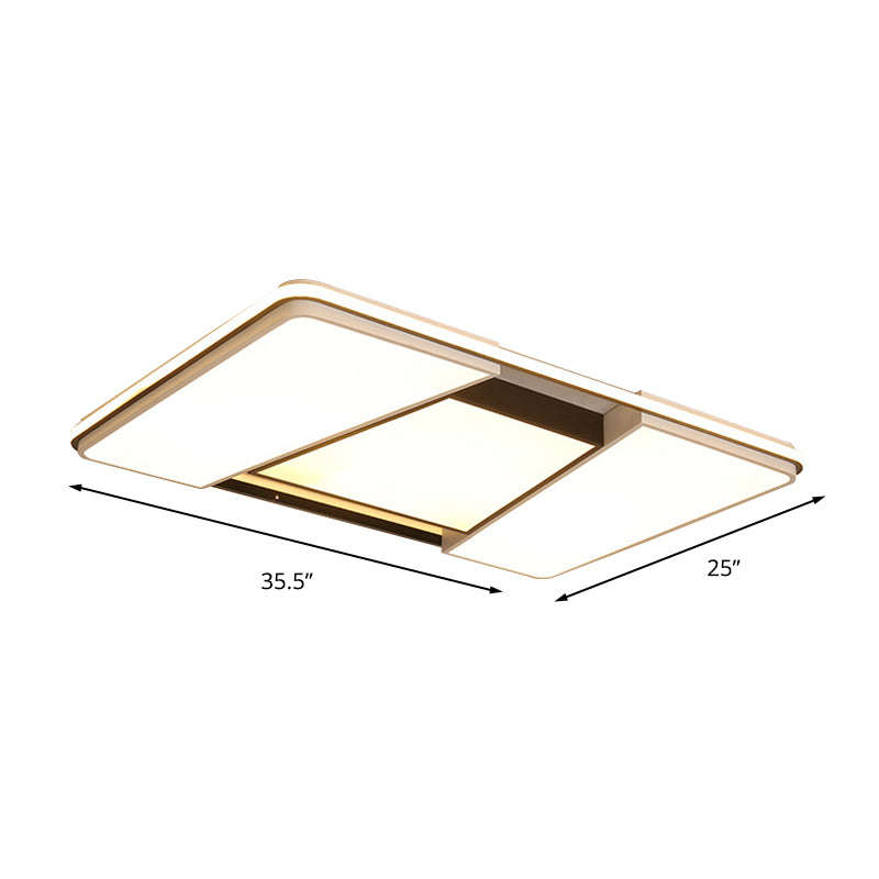 Modern Rectangulaire Ceiling Light Acrylique 1 Light Living Room Flush Mount Lamp in Warm / White Light