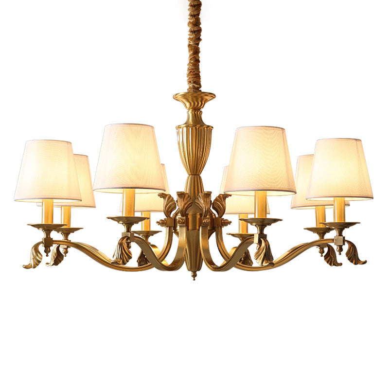 Empire Shade Chandelier Pendant Light Contemporary Fabricary Fabric Candelabra suspendu Light pour le salon