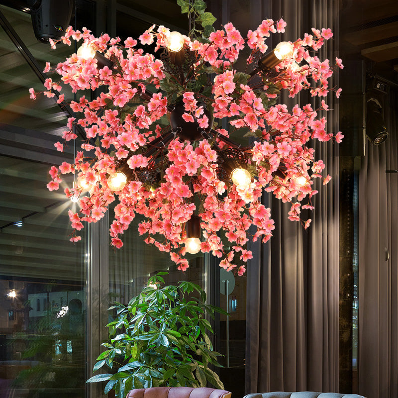 13 teste Light lampadario il lampadario vintage rosa rosa del ristorante rosa con arredamento a fiori di ciliegio