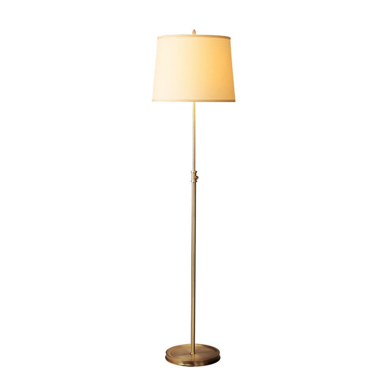 Tapered Shape Fabric Stand Up Lamp Classic 1-Light Living Room Adjustable Floor Light in Gold