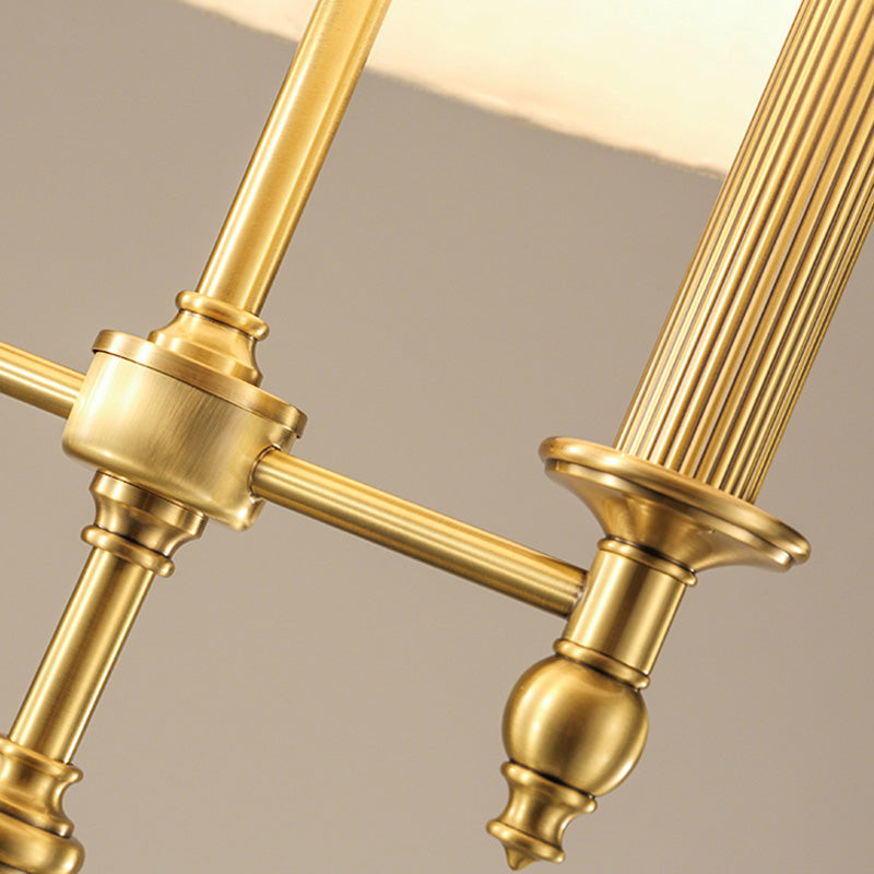 Gold Candelabra stehende leichte Vintage Metallic 2 Glühbirnen Wohnzimmerstocklampe mit plissiertem Imperium Schatten