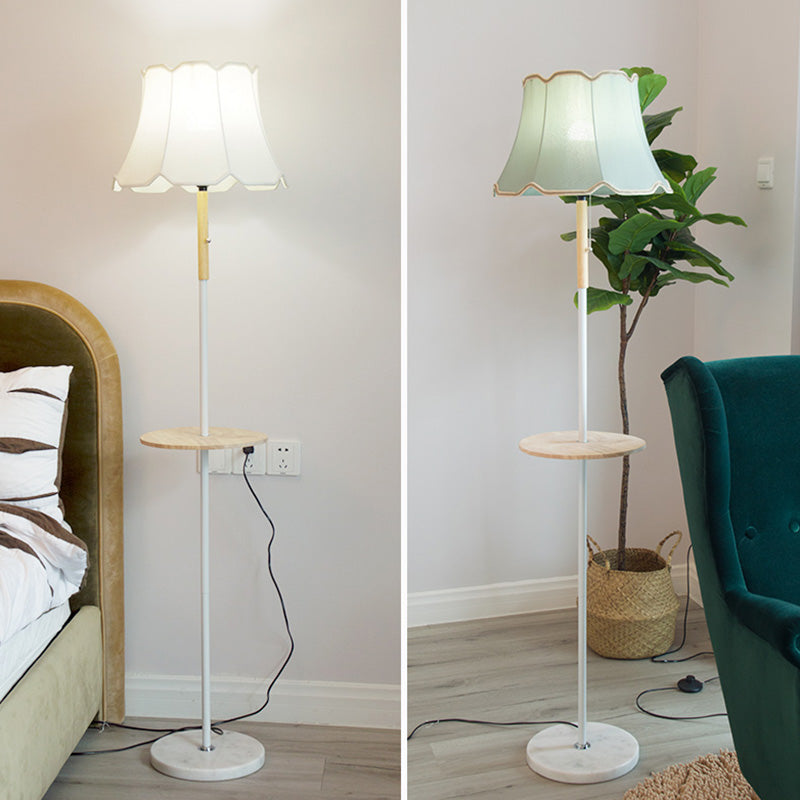 Stof uit de laaid gevormde vloerlicht eenvoud 1-licht bedstoplamp met houten lade