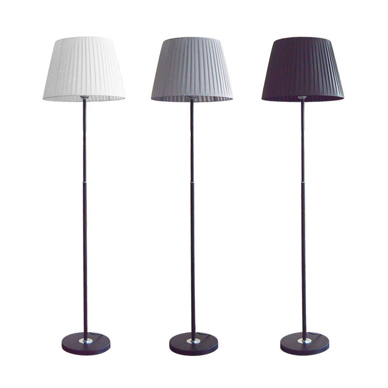 Minimalism Gathered Empire Shade Floor Lighting Fabric Standing Floor Lamp for Living Room