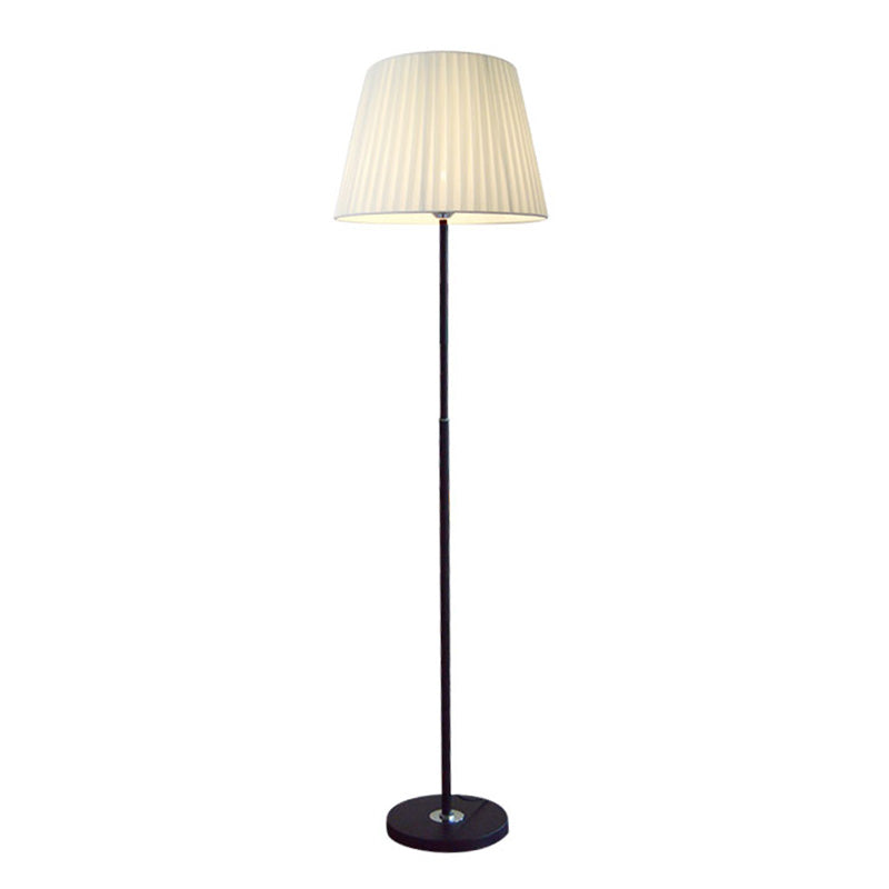 Minimalism Gathered Empire Shade Floor Lighting Fabric Standing Floor Lamp for Living Room