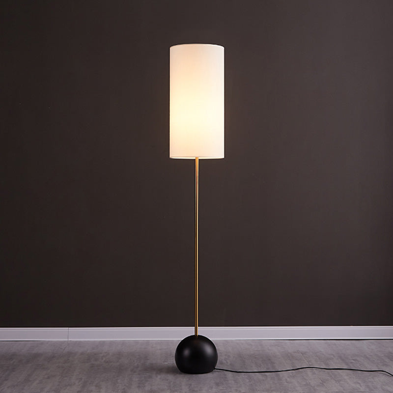 Single-Bulb Floor Light Simplicity Cylinder Shaped Fabric Standing Lamp for Living Room