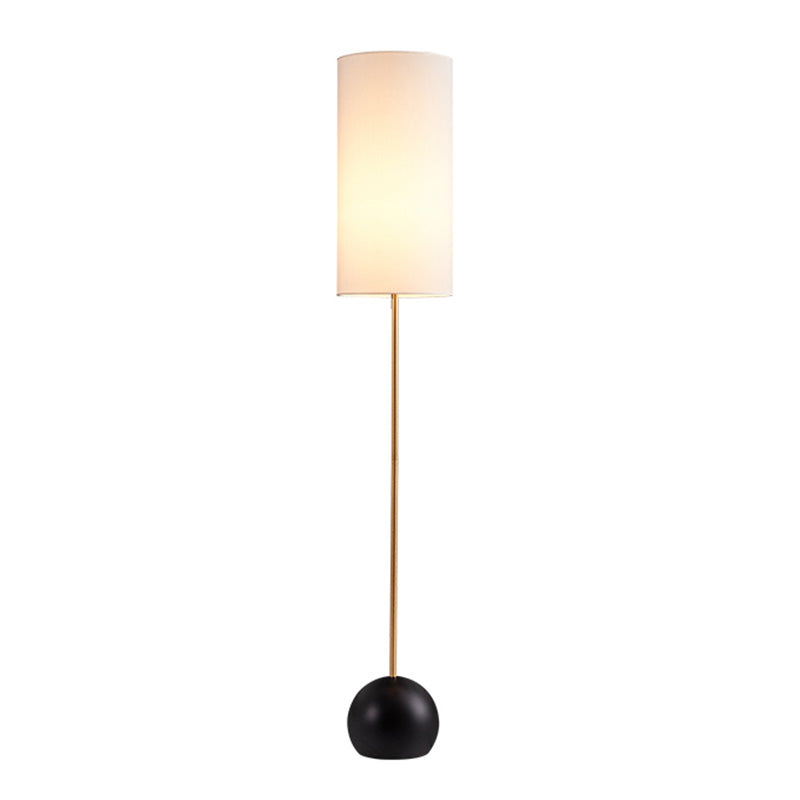 Single-Bulb Floor Light Simplicity Cylinder Shaped Fabric Standing Lamp for Living Room