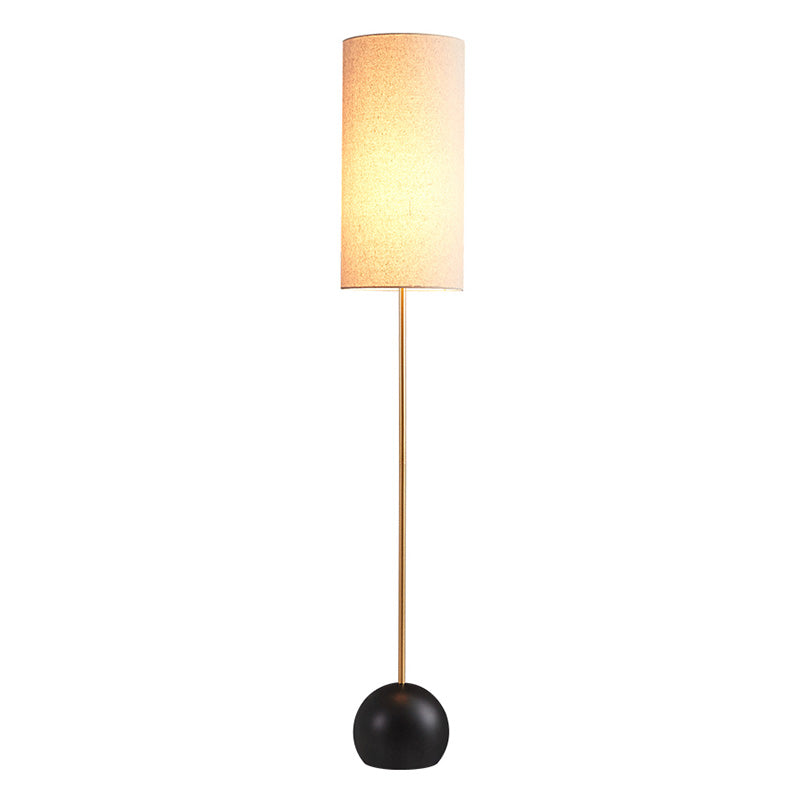 Single-Bulb Floor Light Simplicity Cylinder Shaped Fabric Standing Lamp for Living Room