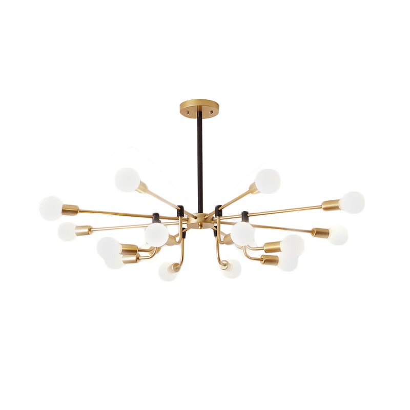 Starburst Ceiling Chandelier Contemporary Metal 6/12/16 Lights Bedroom Suspension Light with Gold Arm