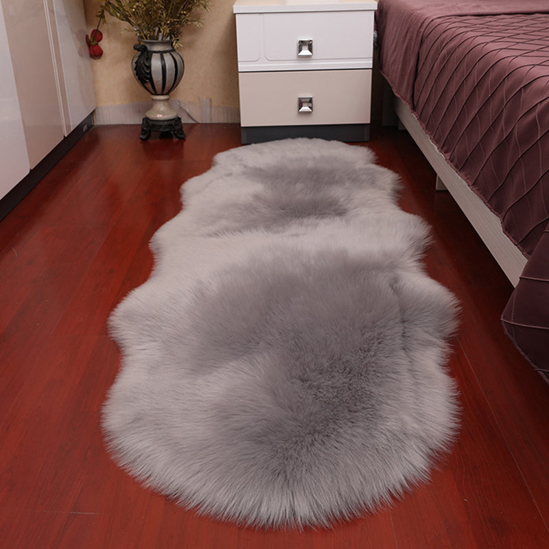 Tapis de chambre moderne Tapis multicolore Plain Faux Woard Tapis lavable convivial pour animaux de compagnie en laine non glissée