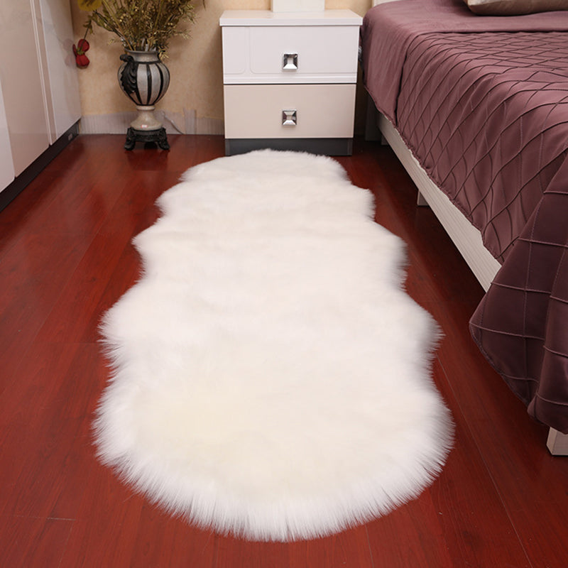 Tapis de chambre moderne Tapis multicolore Plain Faux Woard Tapis lavable convivial pour animaux de compagnie en laine non glissée