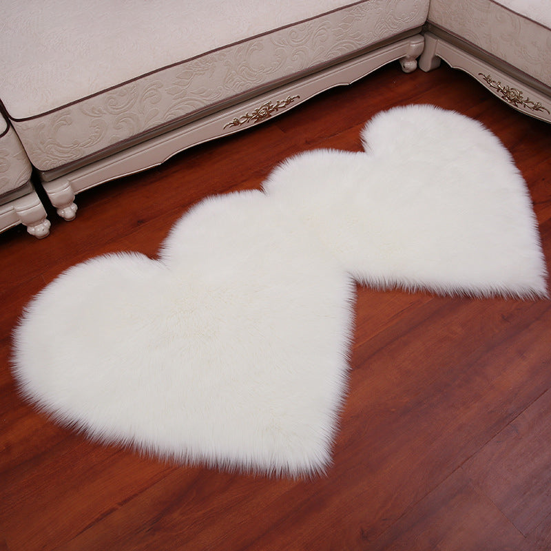 Symmetric Loving Heart Plain Rug Multi Colored Casual Style Carpet Shag Pet Friendly Stain Resistant Anti-Slip Rug for Door