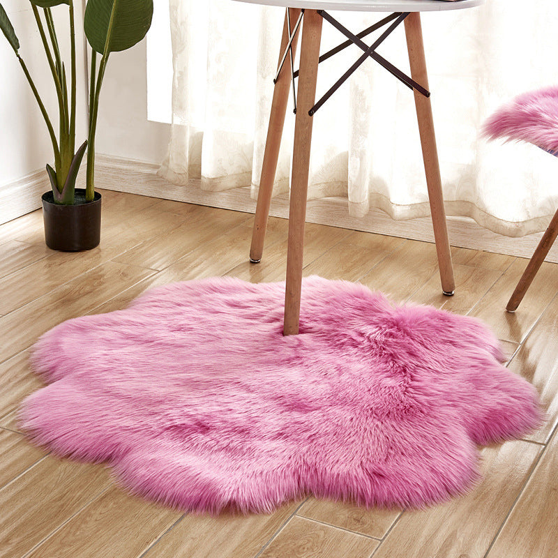 Rapis limité multi-couleurs floral fausse fourrure Tapis minimaliste Tapis lavable pour animaux de compagnie pour la chambre de filles