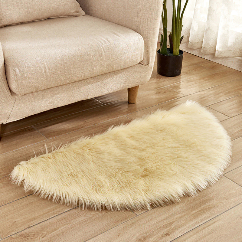 Rapis semi-cercle Prain Simplicité Multiplicité Tapis de tapis de teinture Washable Fluffy Fluffy pour le salon