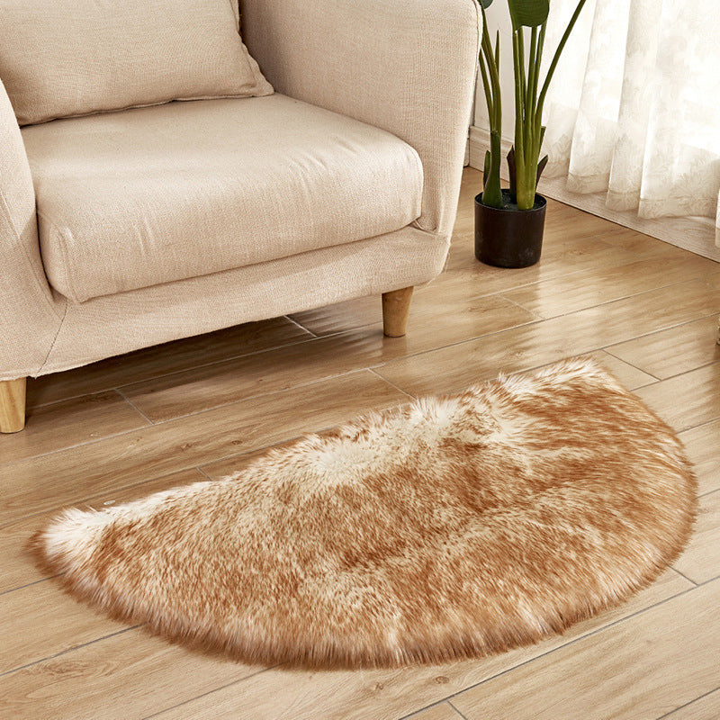 Rapis semi-cercle Prain Simplicité Multiplicité Tapis de tapis de teinture Washable Fluffy Fluffy pour le salon