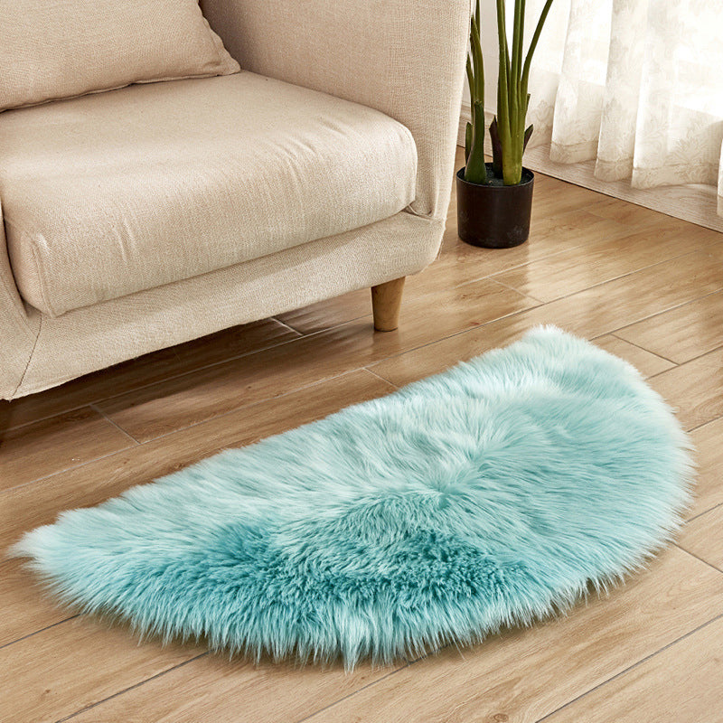 Rapis semi-cercle Prain Simplicité Multiplicité Tapis de tapis de teinture Washable Fluffy Fluffy pour le salon