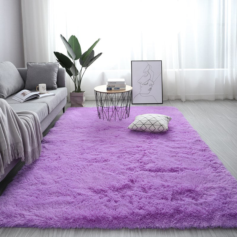 Soft Solid Rug Multi-Colored Minimalist Rug Fluffy Washable Pet Friendly Anti-Slip Backing Carpet for Home