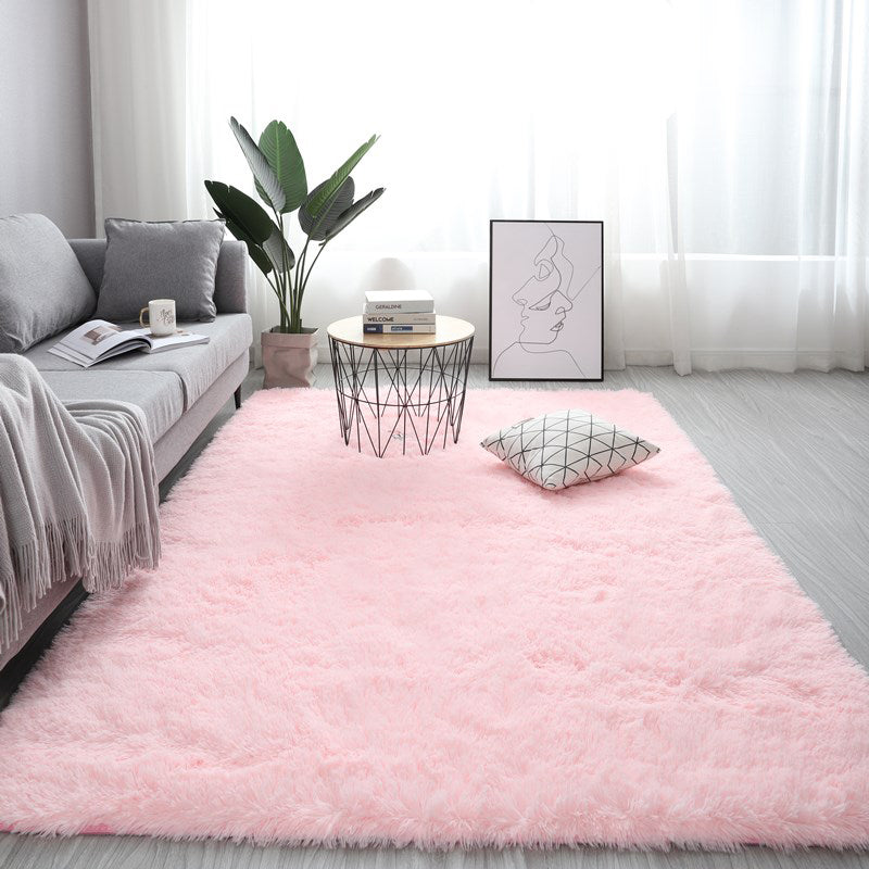 Soft Solid Rug Multi-Colored Minimalist Rug Fluffy Washable Pet Friendly Anti-Slip Backing Carpet for Home