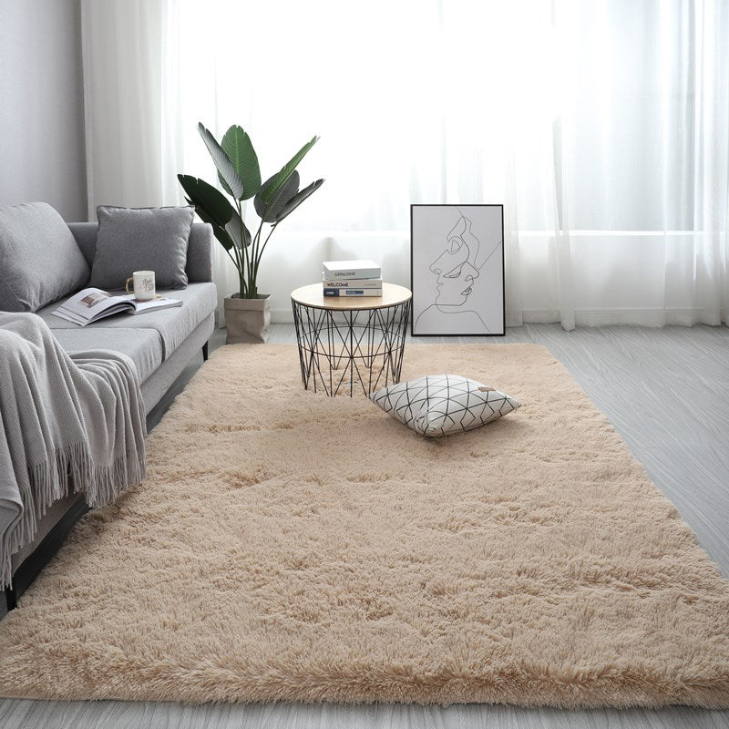 Soft Solid Rug Multi-Colored Minimalist Rug Fluffy Washable Pet Friendly Anti-Slip Backing Carpet for Home