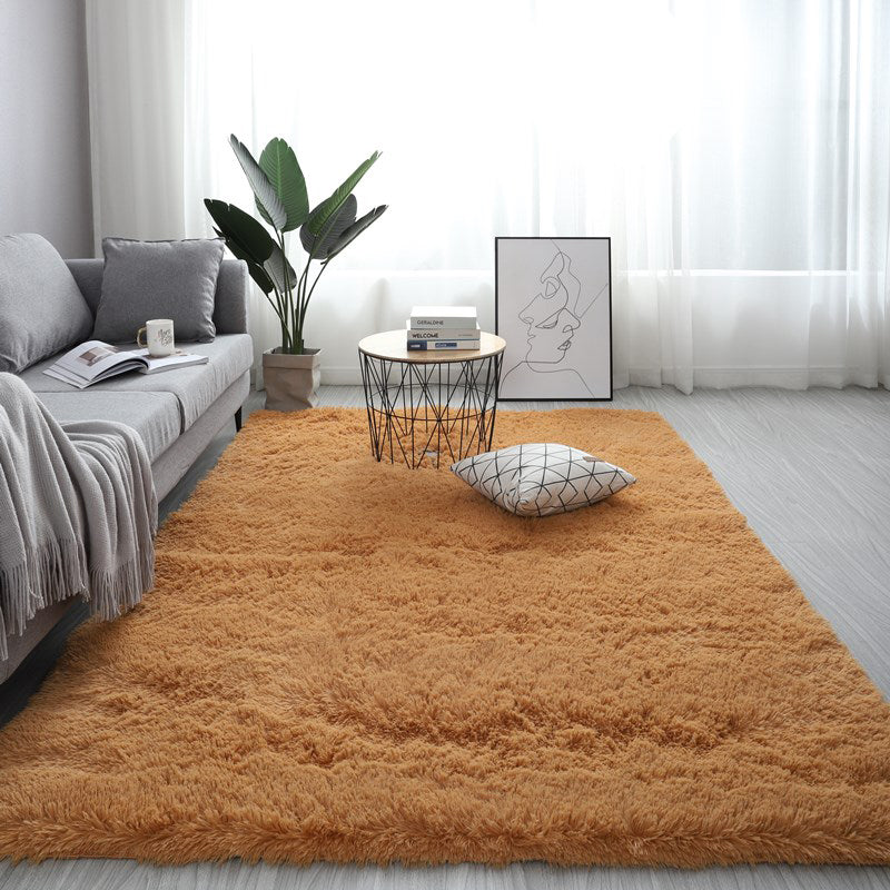 Soft Solid Rug Multi-Colored Minimalist Rug Fluffy Washable Pet Friendly Anti-Slip Backing Carpet for Home