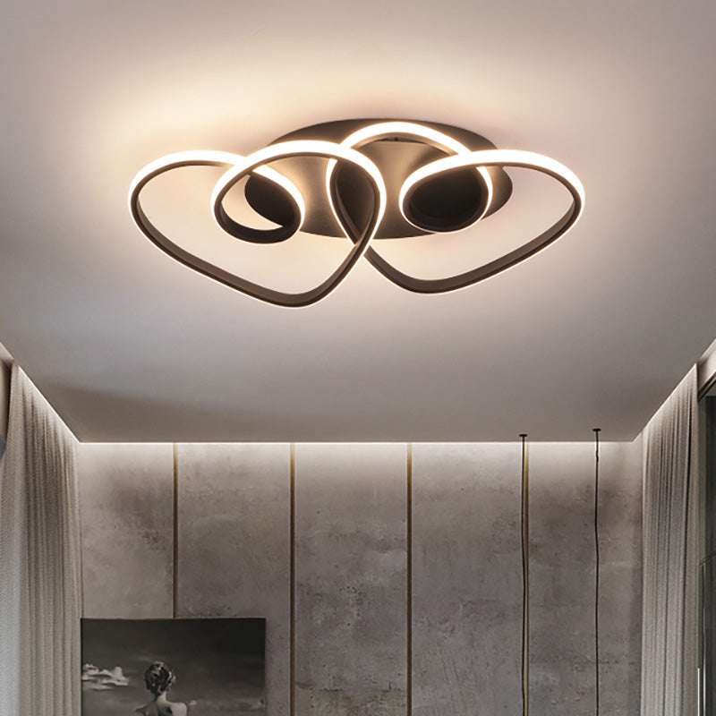 Nero Double Love - Led Flush Lighting Modernst Led Acrilico Flush Massimale Lampada Fissaggio in Caldo / Bianco / Neutral Light