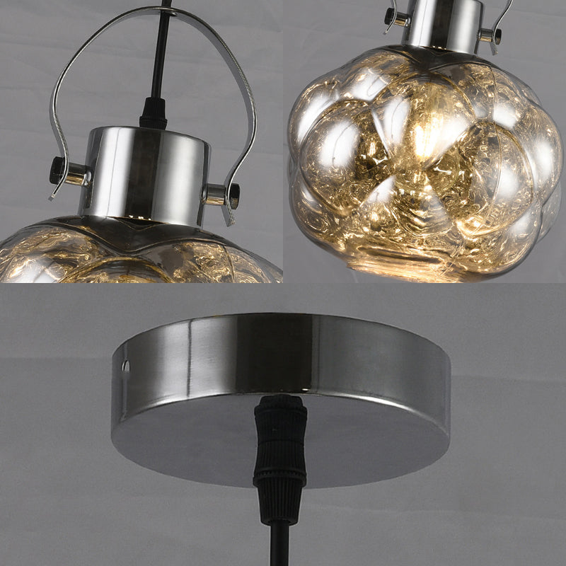 Wereldwijde hanglamp Modern handgeblazen glas 1 licht chroom/goud/roségouden plafondlamp voor eetkamer