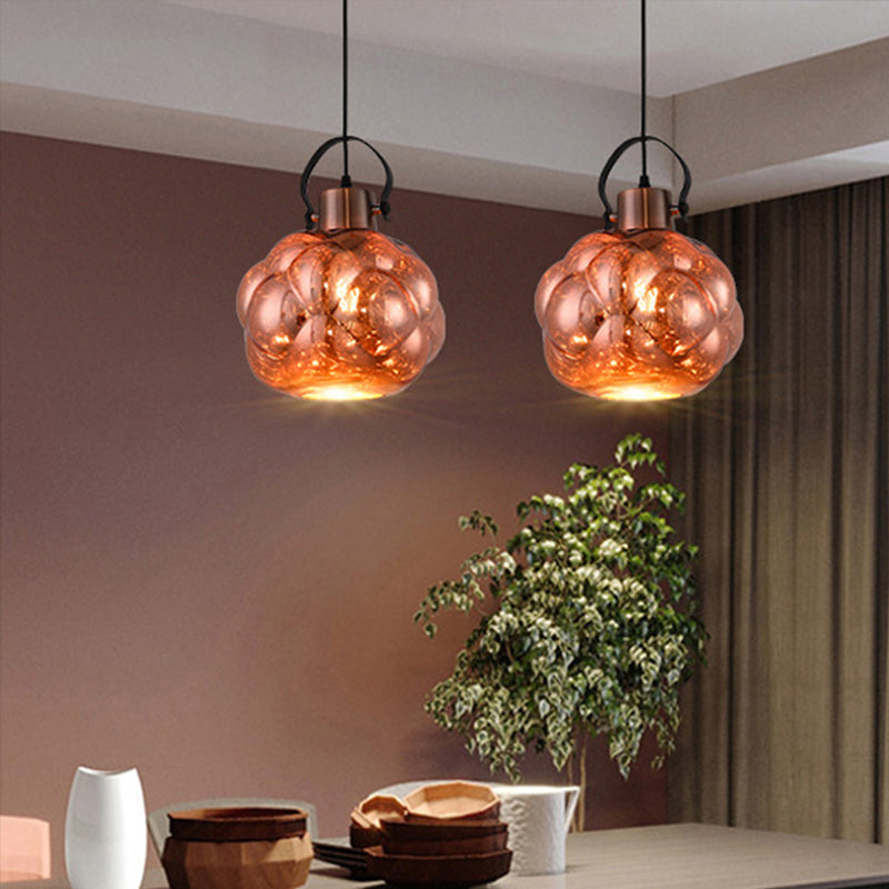 Global Pendant Light Modern Hand Blown Verre 1 Light Chrome / Gol