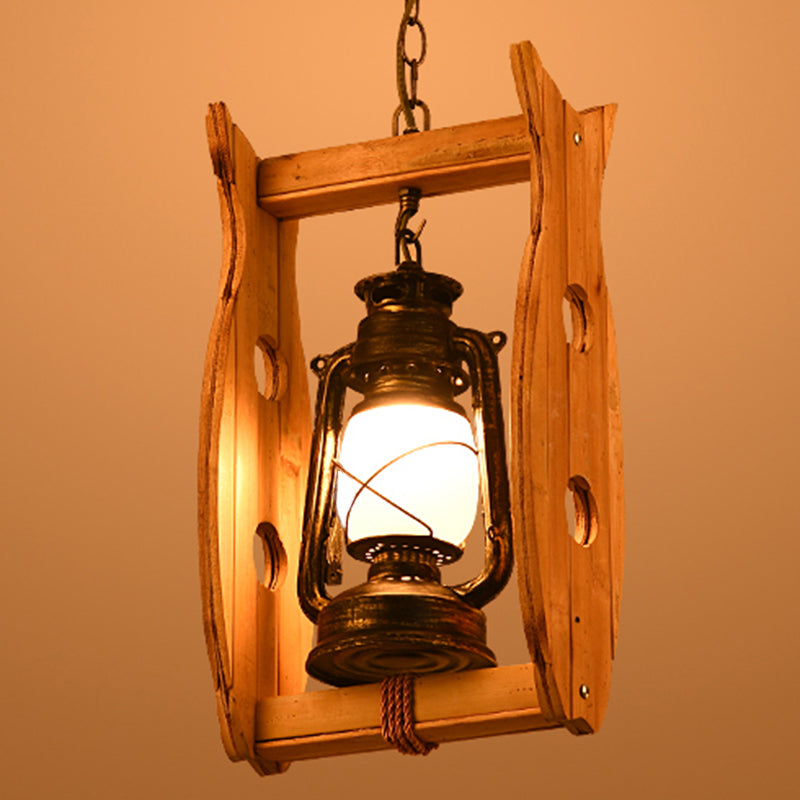 1 Light Pendant Lighting Vintage Style House/Fish Shaped Opal Glass Hanging Ceiling Light in Weathered Copper