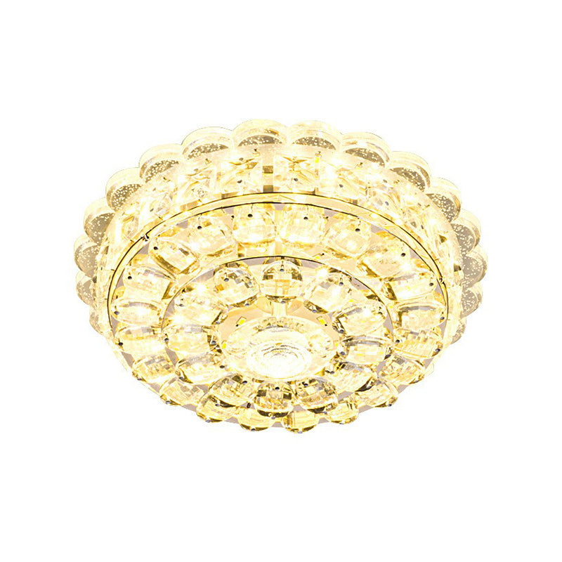 Crystal Round Flush Light Artistic Clear LED Flush Ceiling Light Fixture for Entryway