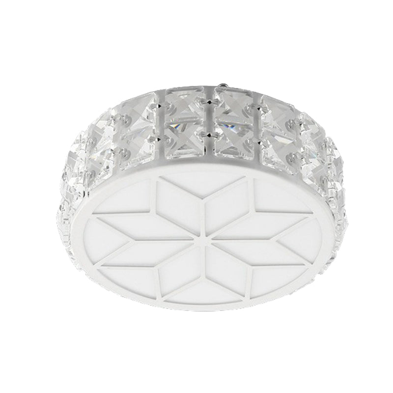 Drum Shaped Flush Mount Lighting Minimalist Crystal LED Flush Mount Fixture for Entryway