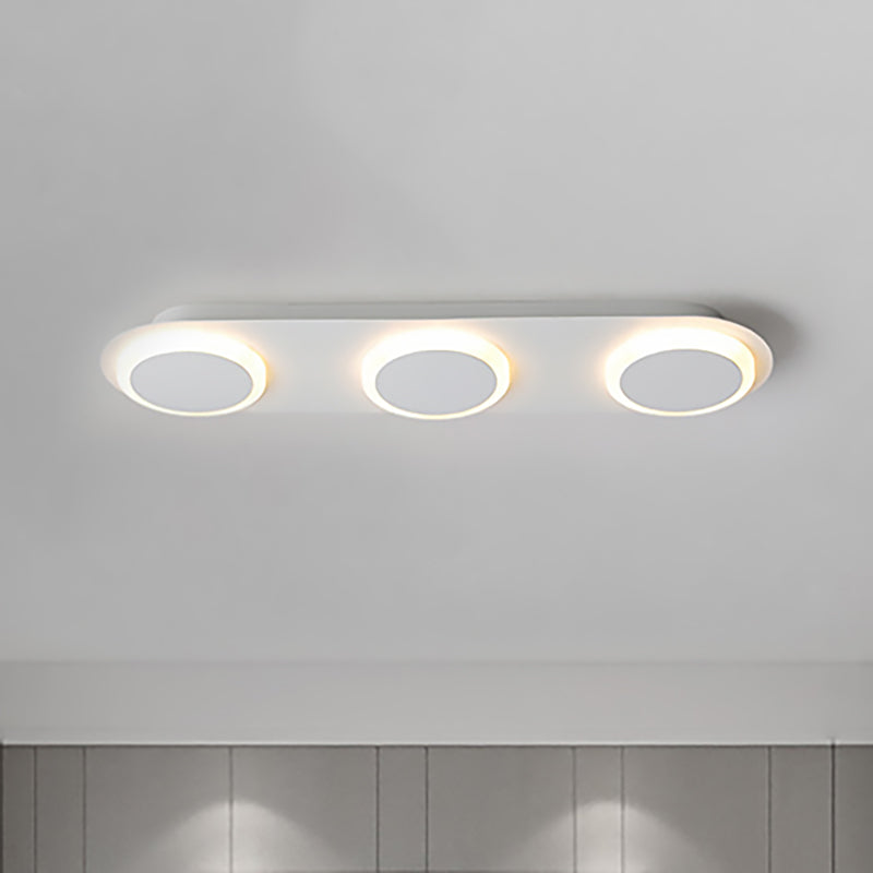 Rechthoekige Acryl Flush Mount Lamp Hedendaagse 3/4/5 Lichten Wit Flush Mount Light voor slaapkamer in warm/wit licht