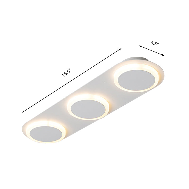 Rechthoekige Acryl Flush Mount Lamp Hedendaagse 3/4/5 Lichten Wit Flush Mount Light voor slaapkamer in warm/wit licht