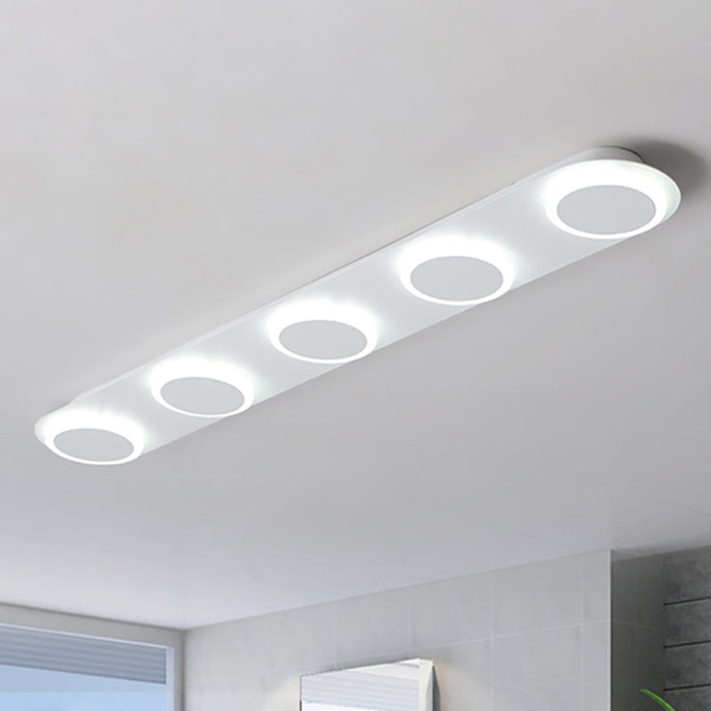 Rettangolare Acrilico Lampada di Montaggio A Flusso Contemporaneo 3/4/5 Luci Bianco Luce di Montaggio A Flusso per Camera da letto in Luce Calda/Bianca