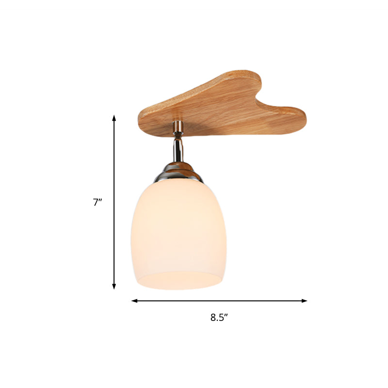 Beker spoelbevestiging eigentijdse melkglas beige 1/3/4 lichten spoelmontage lamp met houten luifel