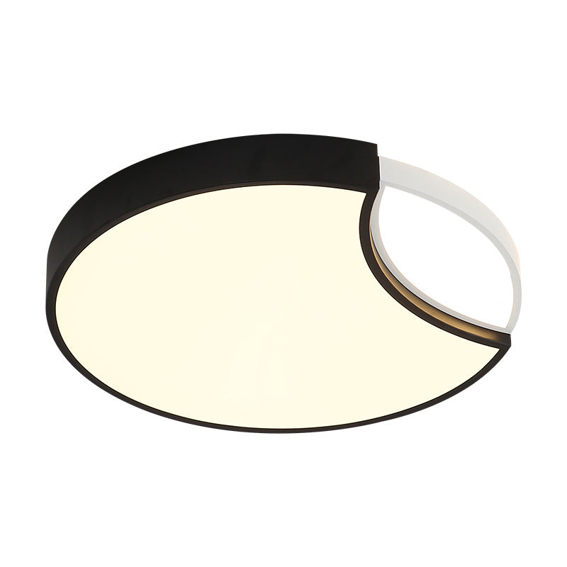 Acrylic Circle Flush Mount Contemporary Led Black Flush Ceiling Light Fixture for Bedroom in Warm/White/Neutral Light, 16"/19.5" Wide