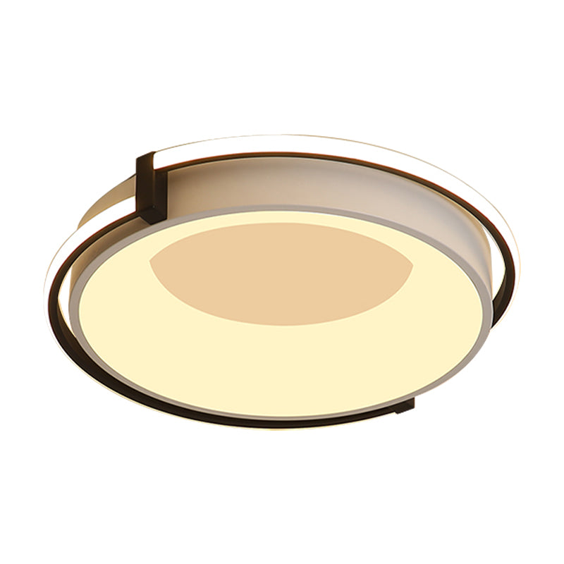 Moderne led-inbouwverlichting met acrylkap Zwart/grijze ring Inbouwlamp in wit/warm/neutraal licht, 12"/16"/19,5" breed