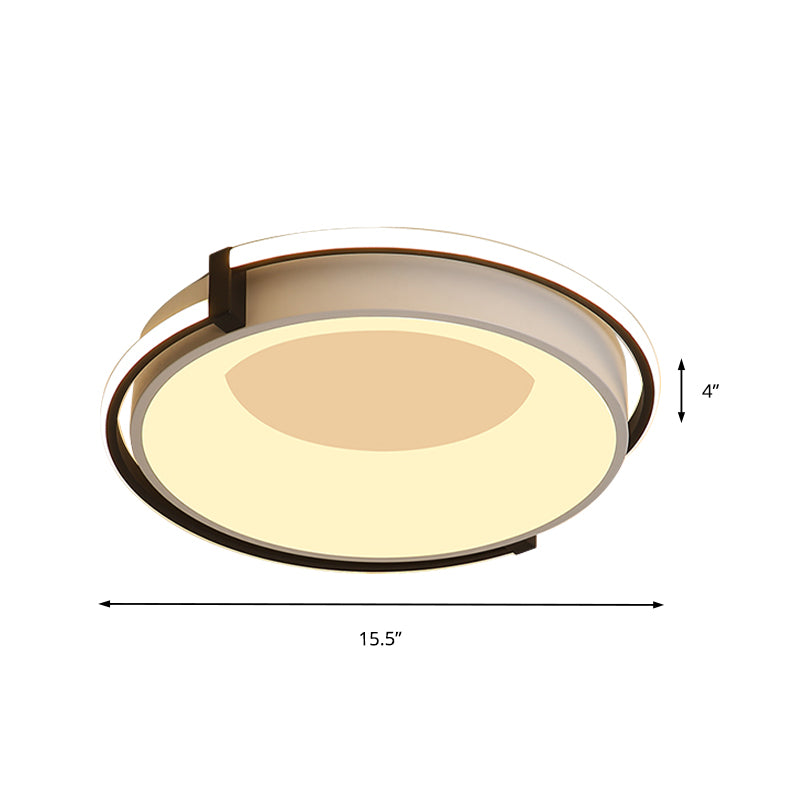 Moderne LED-Unterputz-Beleuchtung mit Acrylschirm Schwarz/Grau-Ring-Unterputz-Leuchte in Weiß/Warm/Neutral Leicht, 12 "/16" /19.5 " Breite