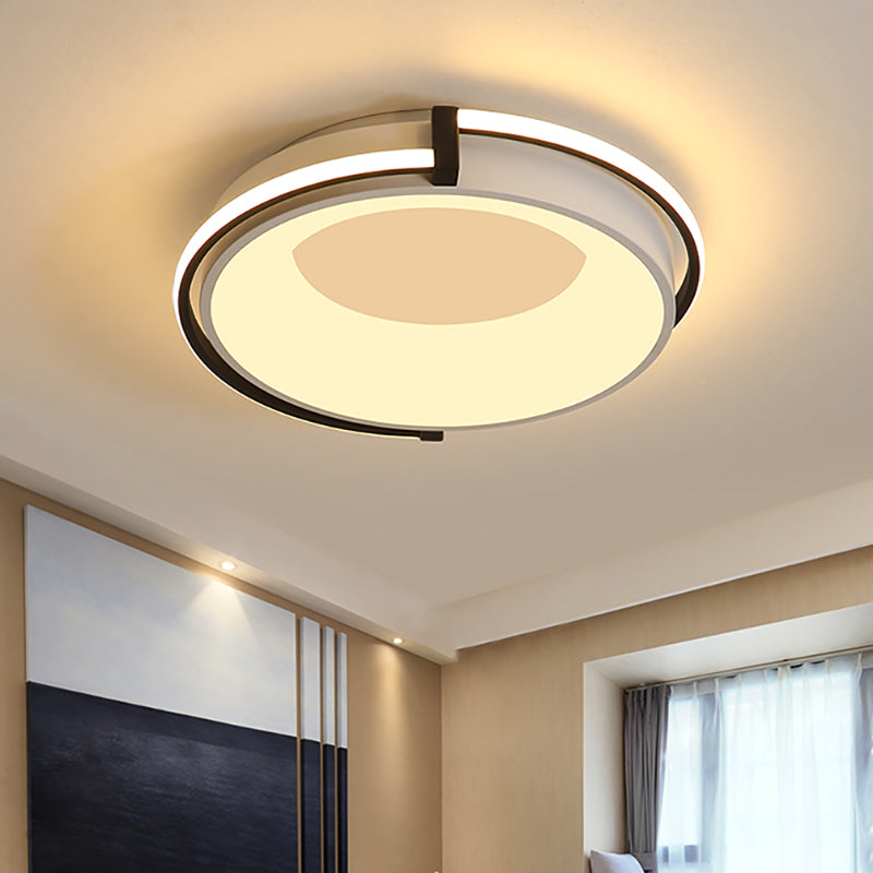 Moderne led-inbouwverlichting met acrylkap Zwart/grijze ring Inbouwlamp in wit/warm/neutraal licht, 12"/16"/19,5" breed