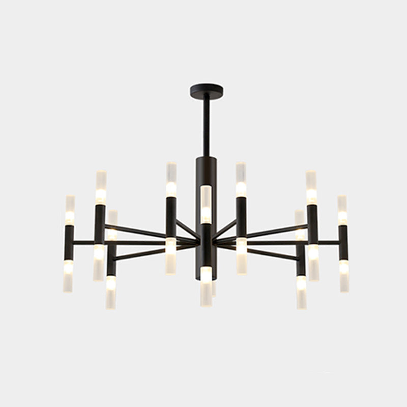 Radial Shaped Living Room Ceiling Lighting Metallic Postmodern LED Chandelier Light Fixture